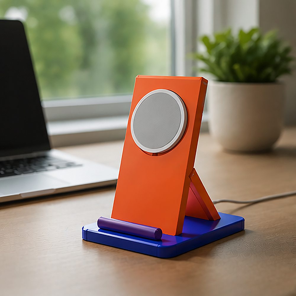 Foldable MagSafe Desk Stand (magesafe dock lu telefon tutucu kablo kanallı) görsel 2