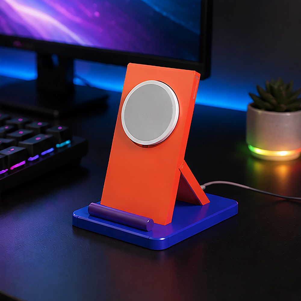 Foldable MagSafe Desk Stand (magesafe dock lu telefon tutucu kablo kanallı) görsel 6