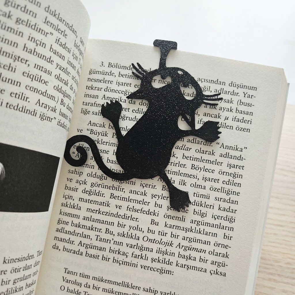 Kedi Kitap Ayracı | Tırmanan Kedi Figürlü 3D Baskı görsel 2