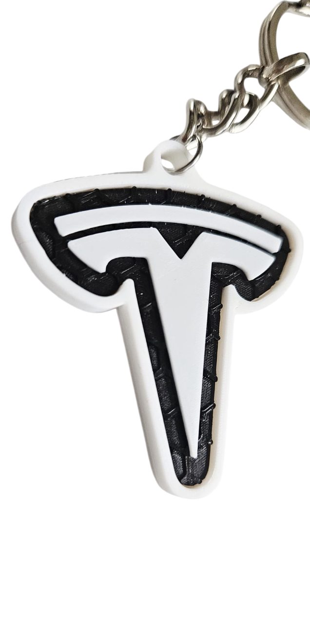 3D Baskı Tesla Logolu Anahtarlık