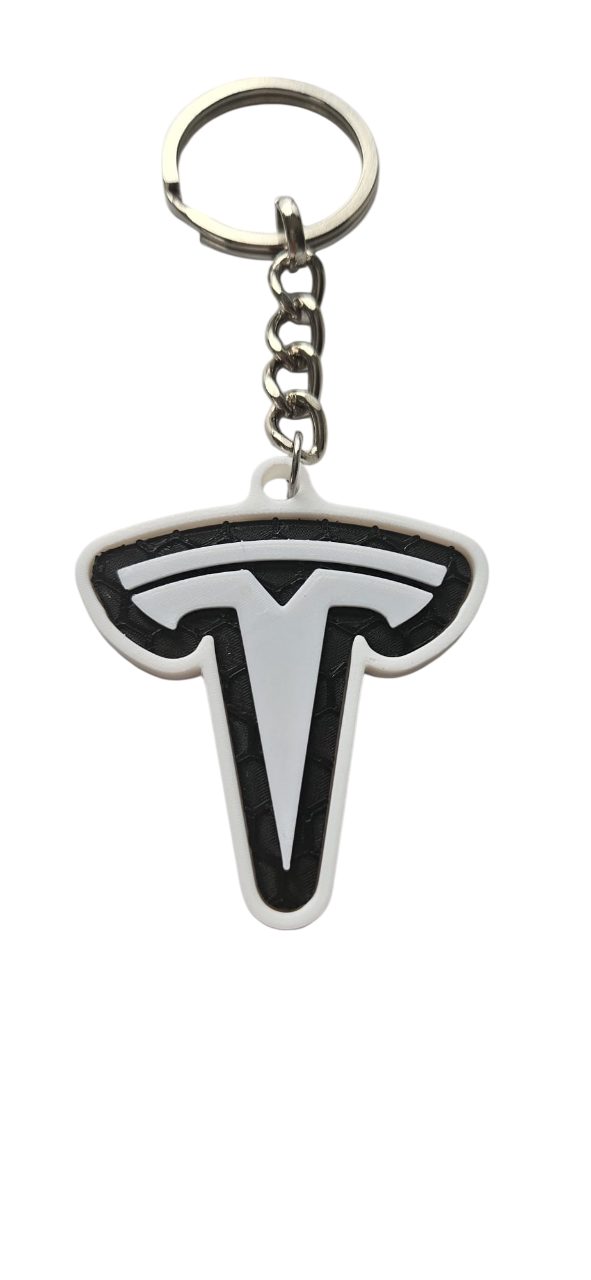3D Baskı Tesla Logolu Anahtarlık görsel 2
