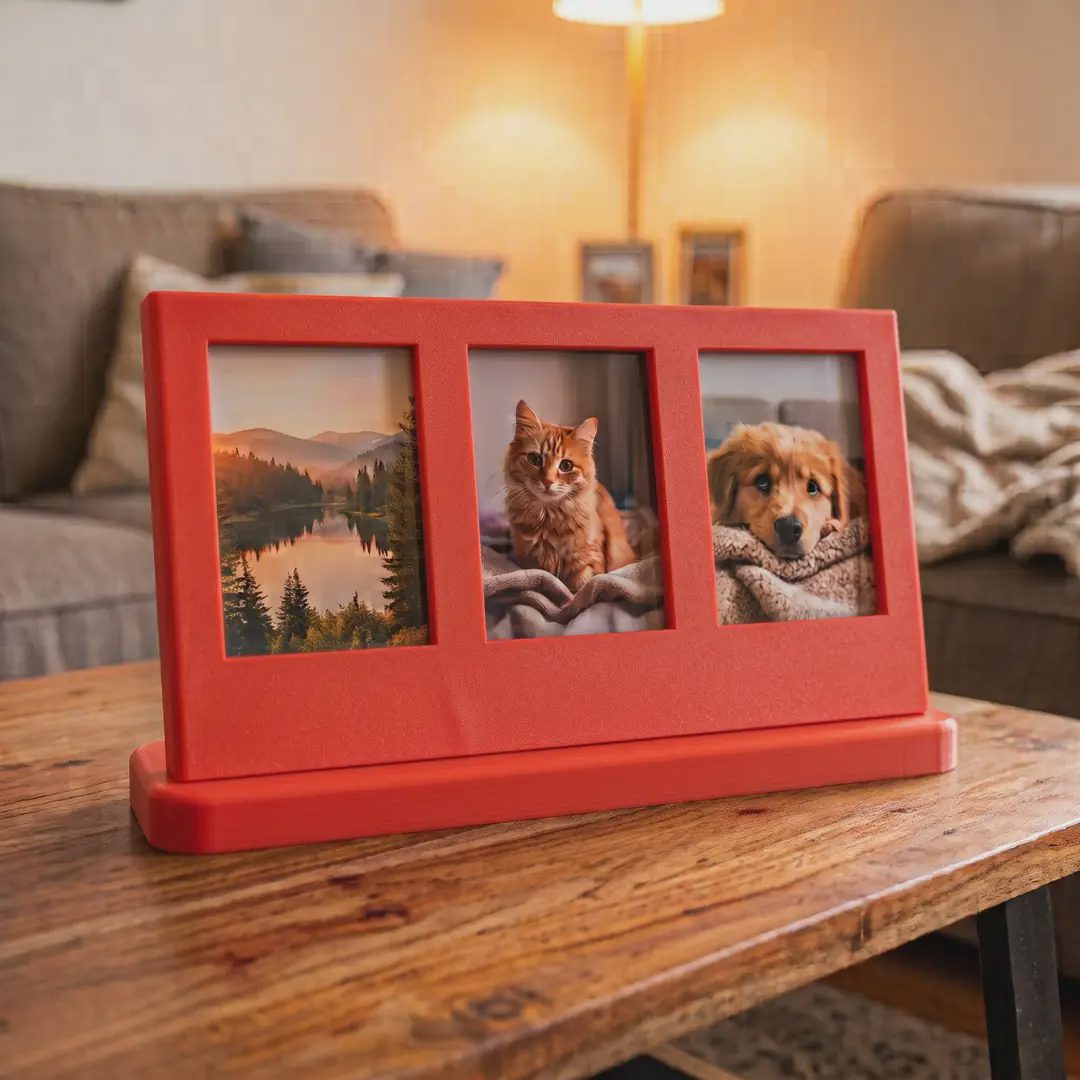3 Bölmeli Instax Mini Masaüstü Fotoğraf Çerçevesi