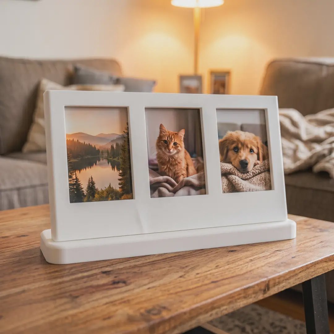 3 Bölmeli Instax Mini Masaüstü Fotoğraf Çerçevesi görsel 2