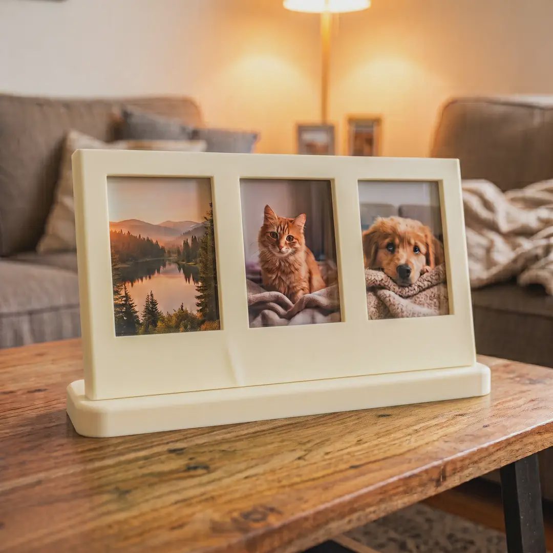 3 Bölmeli Instax Mini Masaüstü Fotoğraf Çerçevesi görsel 3