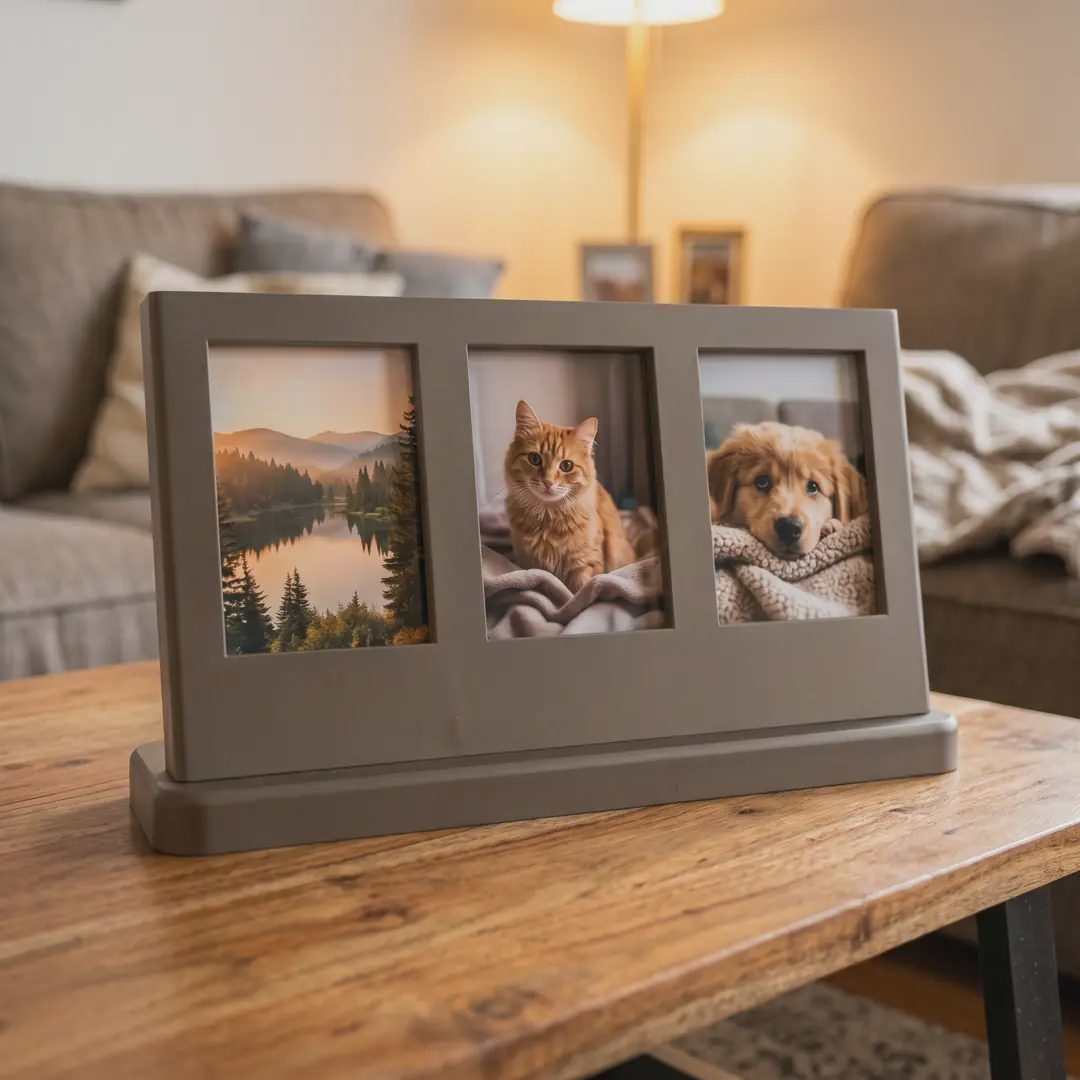 3 Bölmeli Instax Mini Masaüstü Fotoğraf Çerçevesi görsel 4