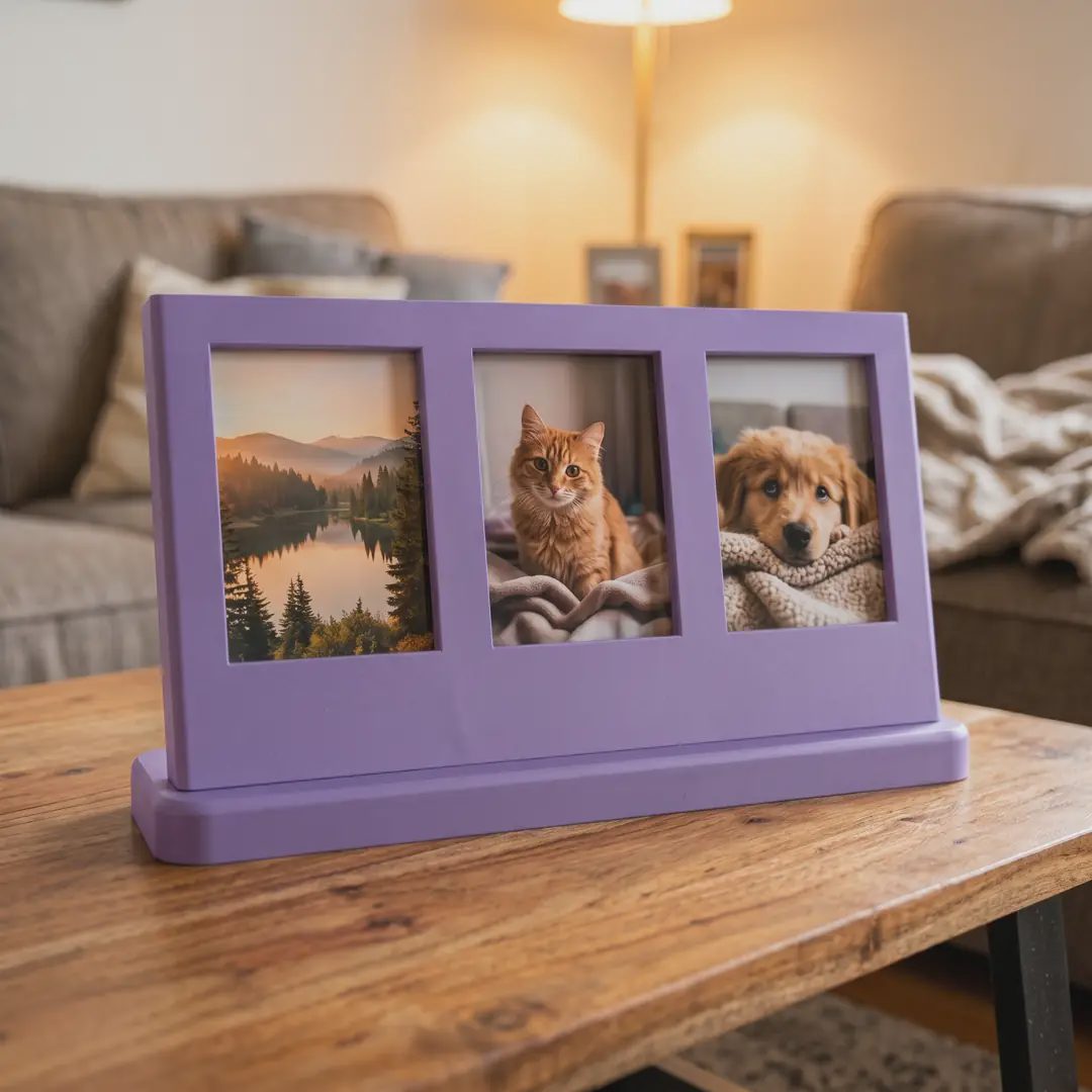 3 Bölmeli Instax Mini Masaüstü Fotoğraf Çerçevesi görsel 5