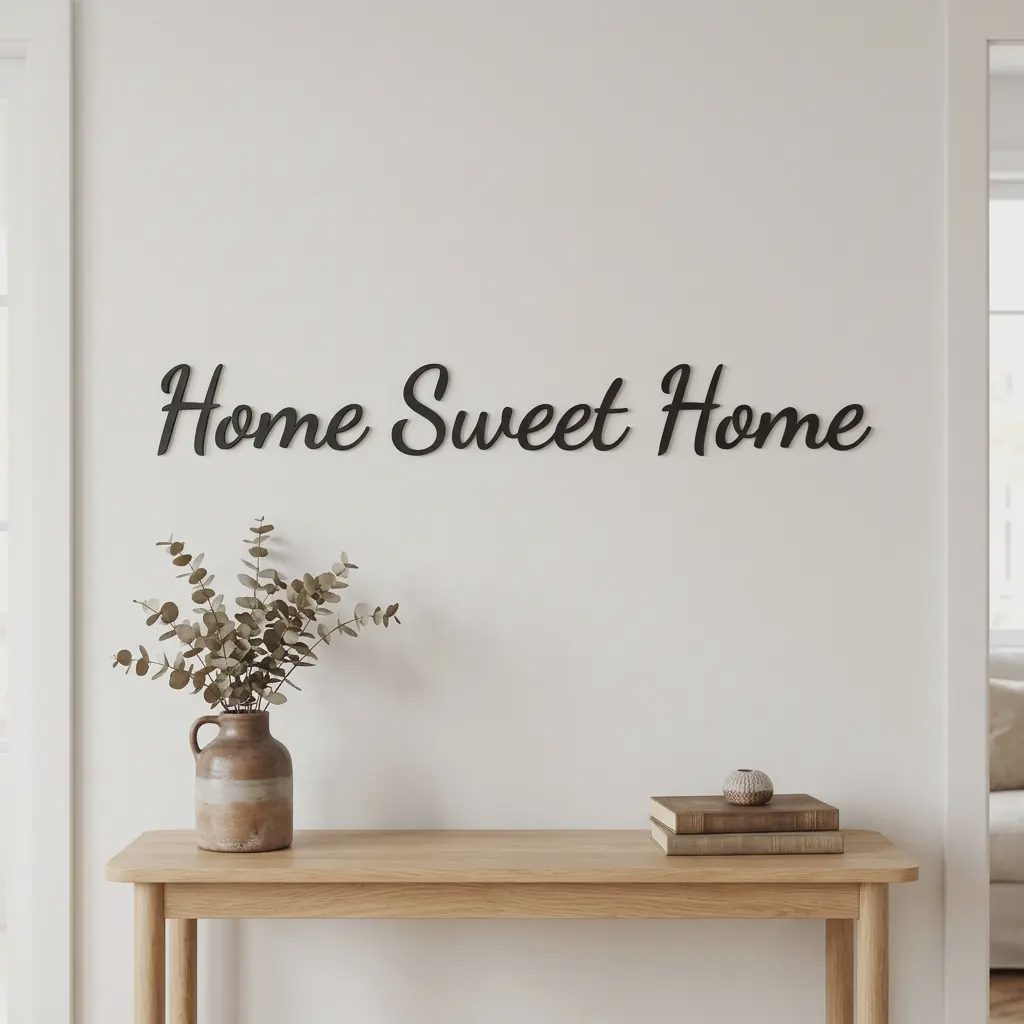 Home Sweet Home 3D Duvar Yazısı – Ev Dekoru